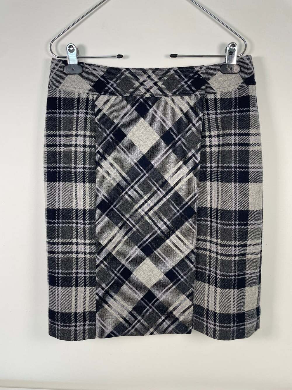 Brooks Brothers 100% Wool Plaid Wrap Mini Skirt Size 6